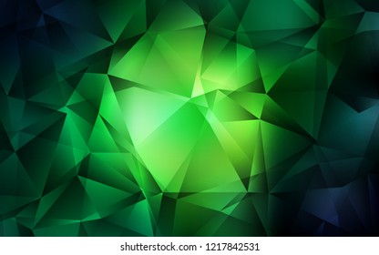 Dark Green vector template with crystals, triangles. Illustration with set of colorful triangles. Best design for your ad, poster, banner.