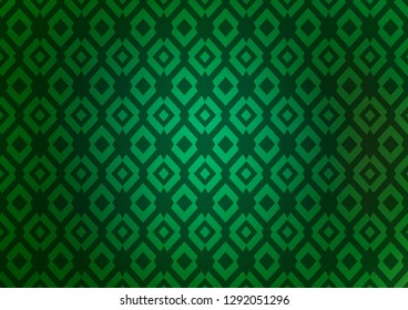 Dark Green vector template with crystals, rectangles. Abstract gradient illustration with rectangles. Pattern for commercials.