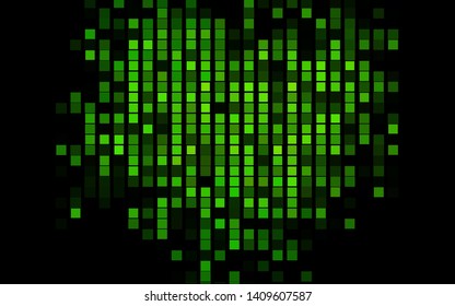 Dark Green vector template with crystals, rectangles. Decorative design in abstract style with rectangles. Best design for your ad, poster, banner.