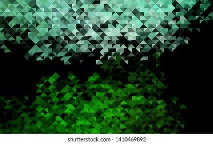 Dark Green vector template with crystals, triangles. Glitter abstract illustration with triangular shapes. Smart design for your business advert.