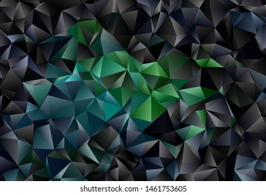Dark Green vector template with crystals, triangles. Illustration with set of colorful triangles. Template for wallpapers.