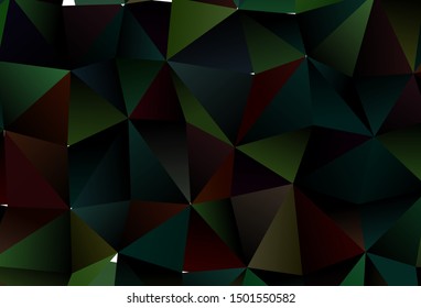Dark Green vector template with crystals, triangles. Modern abstract illustration with colorful triangles. Best design for poster, banner.