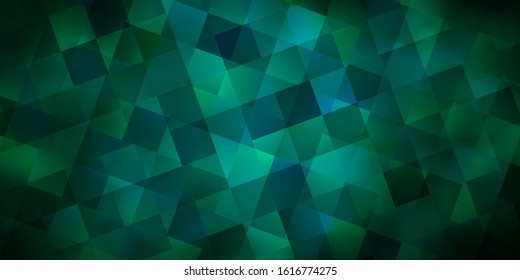 Dark Green vector template with crystals, squares. Abstract illustration with colorful lines, cubes. Pattern for booklets, leaflets