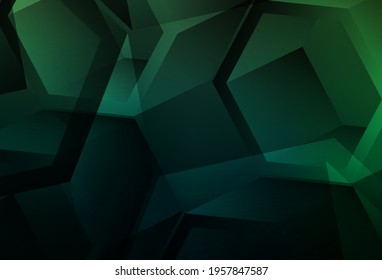Dunkelgrüne Vektorvorlage mit Kristallen, Quadraten. Abstrakte Illustration mit Quadraten, Linien. Modernes Template für die Zielseite.