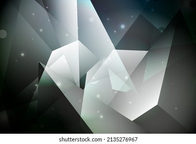 Dark Green vector template with crystals, triangles. Decorative design in abstract style with triangles. Modern template for landing page.