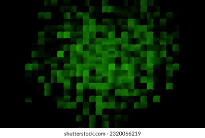 Plantilla de vector verde oscuro con cristales, rectángulos. Hermosa ilustración con rectángulos y cuadrados. El patrón se puede usar para sitios web.