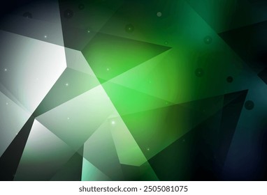 Dark Green vector template with crystals, triangles. Glitter abstract illustration with triangular shapes. Simple design for your web site.