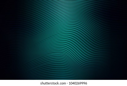 Dark Green vector template with curved ribbons. Geometric illustration in Origami style with gradient.  The elegant pattern of a brand book.