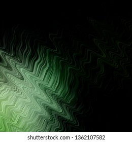 Dark Green vector template with curved lines. Colorful illustration in circular style with lines. Template for your UI design.
