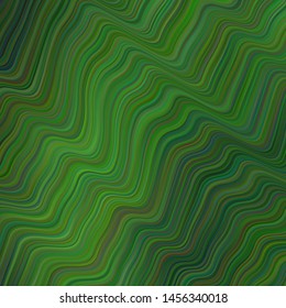 Dark Green vector template with curved lines. A sample with colorful lines, shapes. Pattern for your business design.