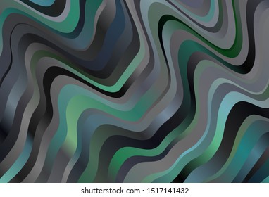 Dark Green vector template with curved lines. Creative illustration in halftone style with gradient. Abstract design for your web site.