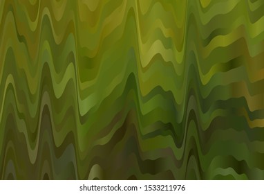 Dark Green vector template with curved lines. Colorful abstract illustration with gradient lines. The best colorful design for your business.