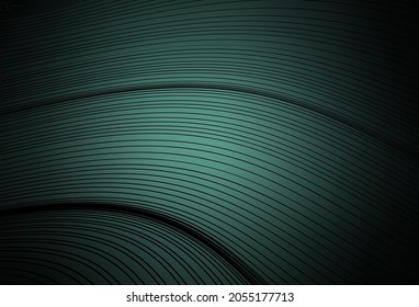 Plantilla de vector verde oscuro con líneas curvas. Ilustración creativa en estilo de semitono con gradiente. Diseño de negocio para afiches, banners.