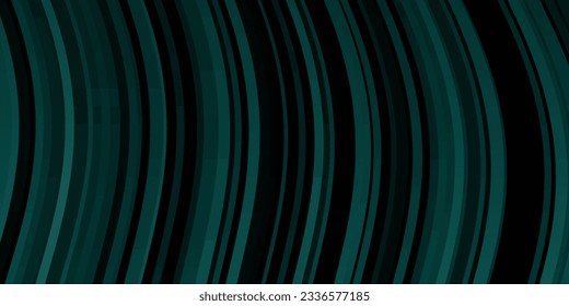 Plantilla de vector verde oscuro con líneas curvas. Muestra geométrica colorida con curvas de degradado.  Patrón para sitios web, páginas de inicio.