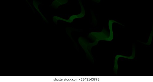 Plantilla de vector verde oscuro con líneas curvas. Ilustración colorida con líneas curvas. Patrón de folletos y folletos sobre actividades empresariales