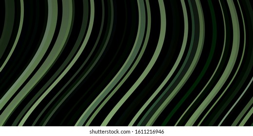 Dark Green vector template with curves. Colorful illustration with curved lines. Design for your business promotion.