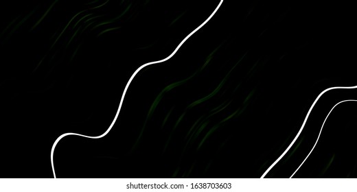Dark Green vector template with curves. Colorful illustration in circular style with lines. Pattern for websites, landing pages.