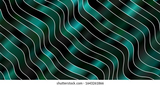 Dark Green vector template with curves. Colorful illustration in abstract style with bent lines. Pattern for websites, landing pages.