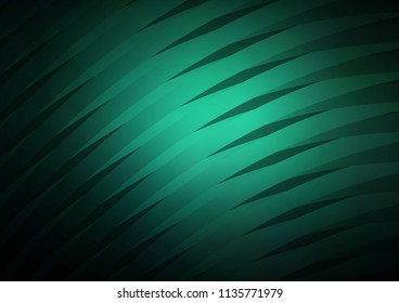 Dark Green vector template. Decorative shining illustration with lines on abstract template. The pattern can be used as ads, poster, banner for commercial.