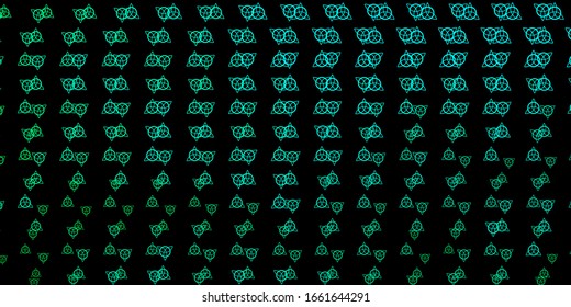 Dark Green vector template with esoteric signs. Abstract illustration with gothic gradient shapes. Best design halloween events.