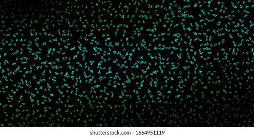 Dark Green vector template with esoteric signs. Colorful vintage illustration with gradient alchemy shapes. Best design halloween events.