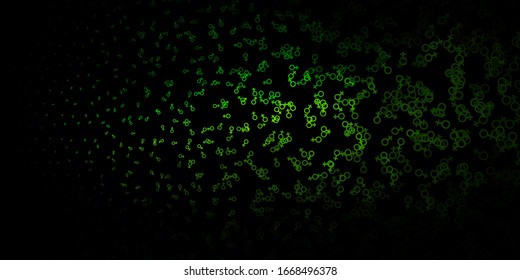 Dark Green vector template with esoteric signs. Retro design in abstract style with witchcraft forms. Best design halloween events.