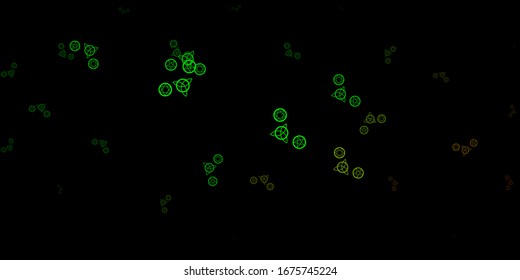 Dark Green vector template with esoteric signs. Colorful vintage illustration with gradient alchemy shapes. Design for magic, spiritual events.