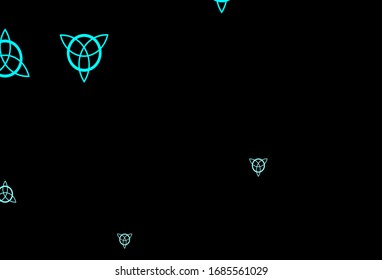 Dark Green vector template with esoteric signs. Abstract illustration with gothic gradient shapes. Best design halloween events.