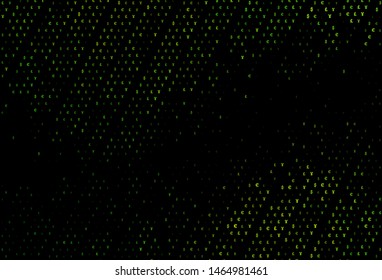 Dark Green vector template with EUR, JPY, GBP. Abstract illustration with colored financial digital symbols. Template for ads of markets, loans.