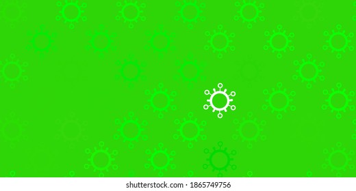 Dark green vector template with flu signs. Colorful  gradient illness symbols in simple abstract style. Best design for quarantine events.