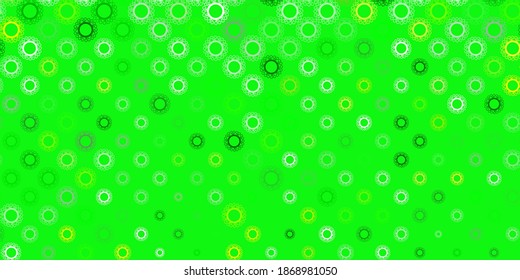 Dark green vector template with flu signs. Colorful abstract illustration with gradient medical shapes. Design for biohazard warning.