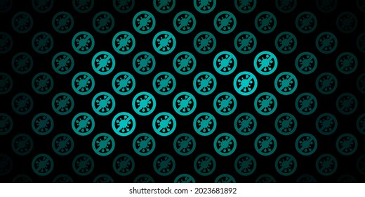 Dark Green vector template with flu signs. Simple design in abstract style with infection forms. Best design for quarantine events.