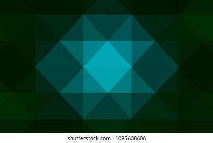 Dark Green vector template with gradient triangles. A completely new color illustration in a polygonal style. Brand new design for your business.