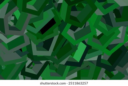 Dark Green vector template in hexagonal style. Illustration with set of colorful hexagons. Pattern for your ad, booklets.