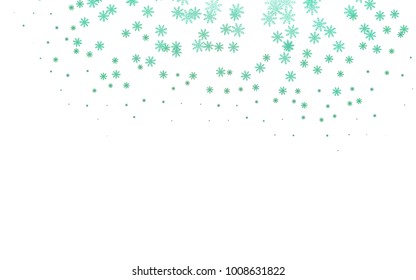 Dark Green vector template with ice snowflakes. Modern geometrical abstract illustration with crystals of ice. New year design for your ad, poster, banner.