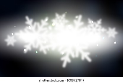 Dark Green vector template with ice snowflakes. Decorative shining illustration with snow on abstract template. The pattern can be used for year new  websites.