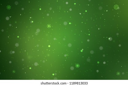 Dark Green vector template with ice snowflakes. Modern geometrical abstract illustration with crystals of ice. New year design for your ad, poster, banner. Dark Green vector template with ice snowflakes. Modern geometrical abstract illustration with crystals of ice. New year design for your ad, poster, banner.
