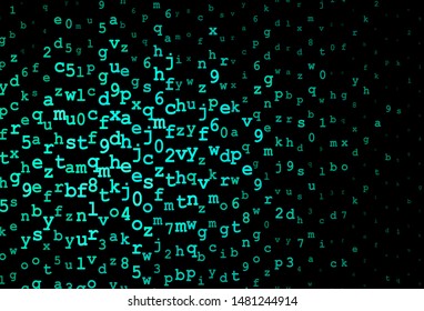 Dark Green vector template with isolated letters. Shining illustration with ABC symbols on abstract template. Pattern for booklets, leaflets of education.