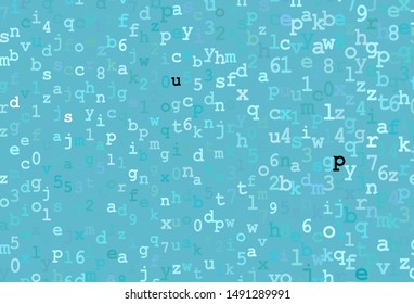 Dark Green vector template with isolated letters. Modern geometrical illustration with ABC english symbols. Pattern for school, grammar websites.