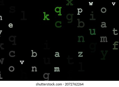Dark green vector template with isolated letters. Modern geometrical illustration with ABC english symbols. Smart design for your business advert of university.