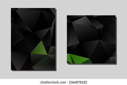 Dark Green vector template for landing pages. Glitter abstract design concept with text box. The pattern can be used for any ad, booklets.