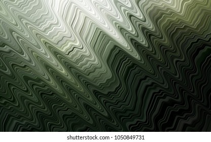 Dark Green vector template with lava shapes. Modern gradient abstract illustration with bandy lines. New composition for your brand book.