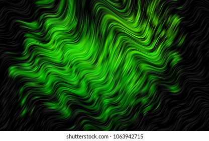 Dark Green vector template with lava shapes. Blurred geometric sample with gradient bubbles.  Textured wave pattern for backgrounds.