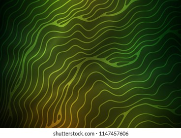 Dark Green vector template with lava shapes. Colorful abstract illustration with gradient lines. The best blurred design for your business.