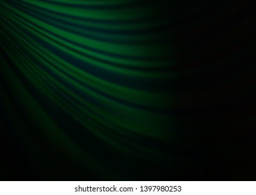 Dark Green vector template with lava shapes. Modern gradient abstract illustration with bandy lines. A new texture for your  ad, booklets, leaflets.