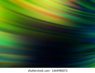 Dark Green vector template with lava shapes. Shining illustration, which consist of blurred lines, circles. A new texture for your  ad, booklets, leaflets.