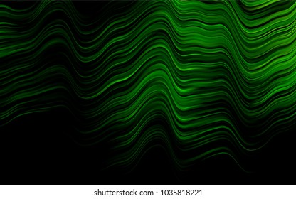 Dark Green vector template with lines, ovals. Glitter abstract illustration with wry lines. A completely new marble design for your business.