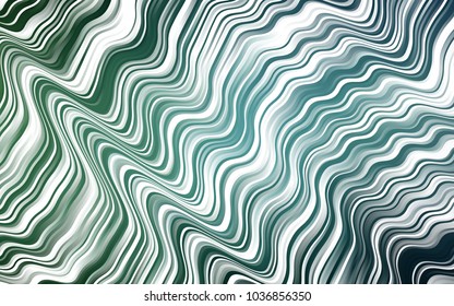 Dark Green vector template with lines, ovals. Shining illustration, which consist of blurred lines, circles. Marble design for your web site.