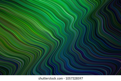 Dark Green vector template with lines, ovals. Brand-new colored illustration in memphis style with gradient. A completely new template for your business design.