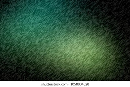 Dark Green vector template with lines, ovals. Shining illustration, which consist of blurred lines, circles. A new texture for your  ad, booklets, leaflets.